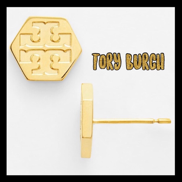 Tory Burch Jewelry - ❤️FINAL❤️Tory Burch Logo hexagon earrings